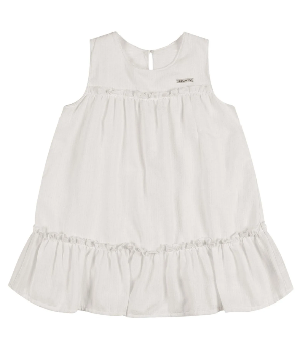 Vestido Volados Coloritta - Blanco