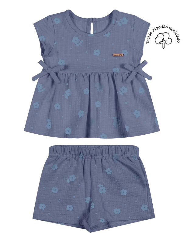 Conjunto Flores Coloritta - Azul