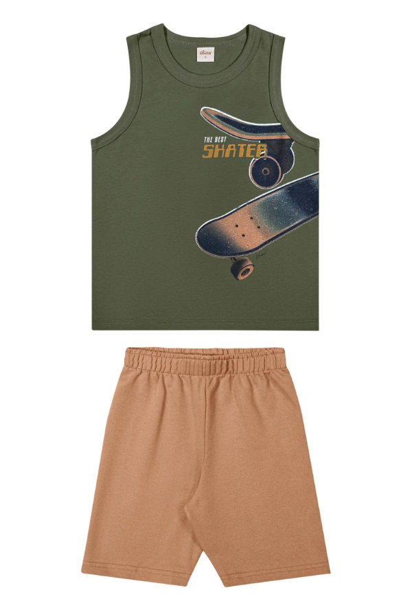 Conjunto Patineta Elian - Verde/Naranja