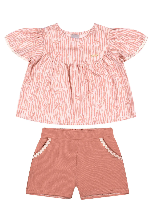 Conjunto Rayado Coloritta - Rosa
