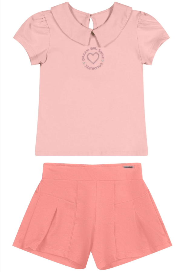 Conjunto Corazon Coloritta - Rosado