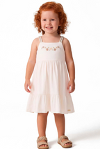 Vestido Flores Bordado Coloritta - Crudo