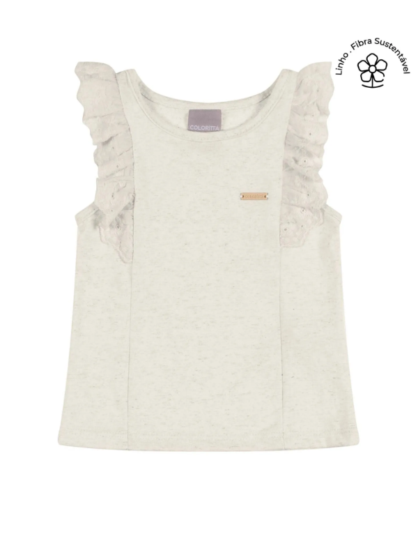 Blusa Broderie Coloritta - Beige