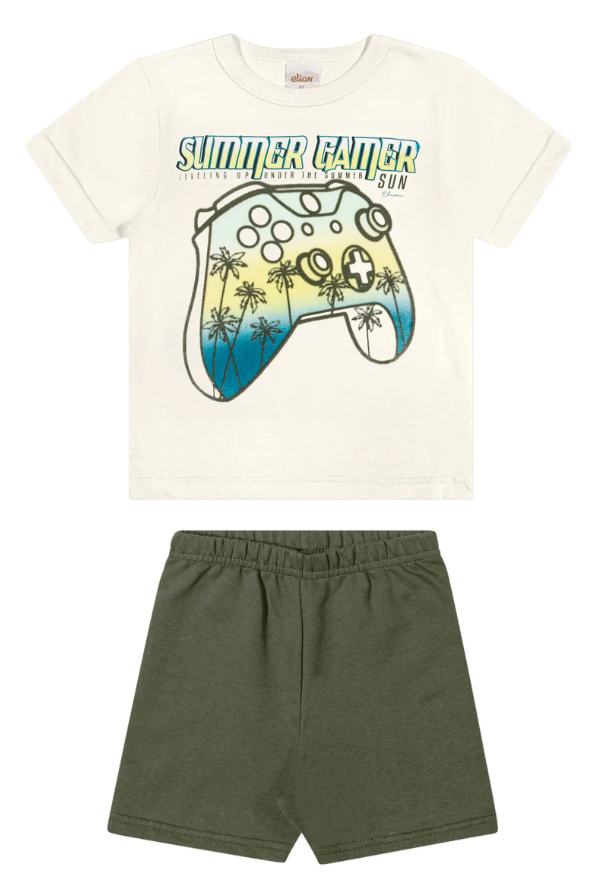 Conjunto Summer Game Elian - Blanco/Verde