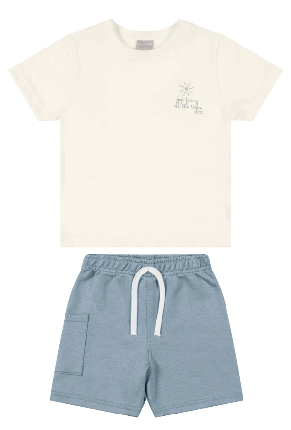 Conjunto Vacation State Coloritta - Blanco/Azul