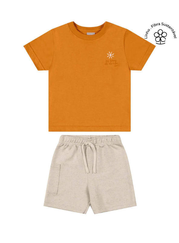 Conjunto Vacation State Coloritta - Naranja/Beige