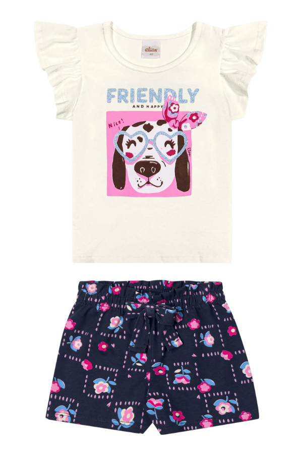 Conjunto Friendly Elian - Blanco/Azul