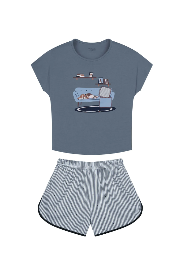 Pijama Mascotas Marialicia - Azul