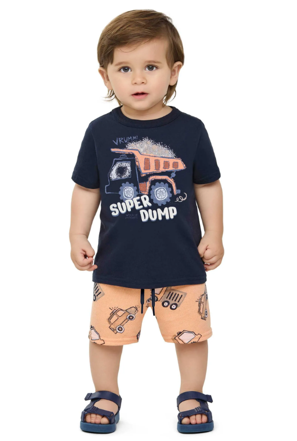 Conjunto Camión Elian - Azul/Naranja