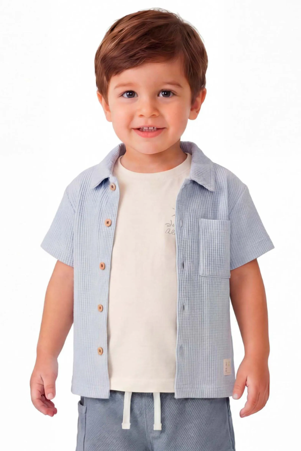 Camisa de Punto Coloritta - Celeste