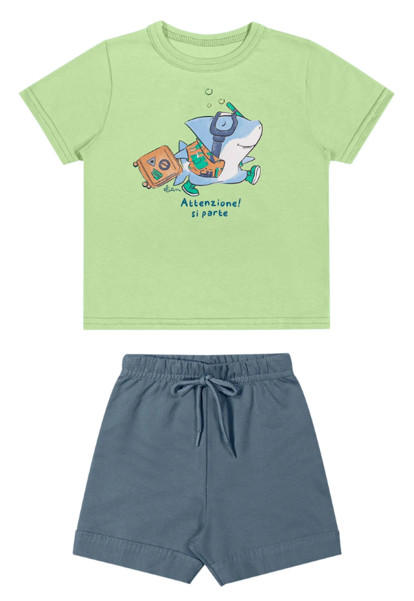Conjunto Tiburon Elian - Verde/Azul