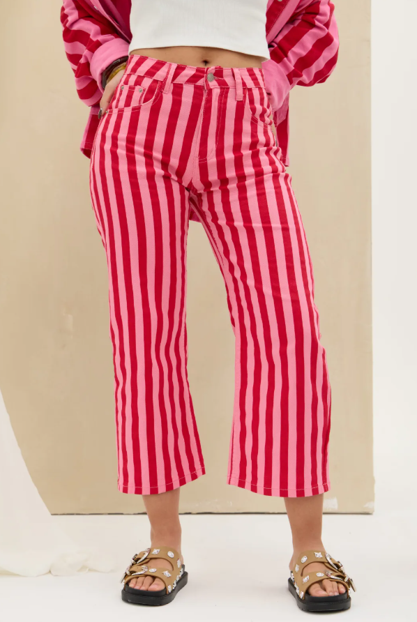 Denim Rayas Rojo