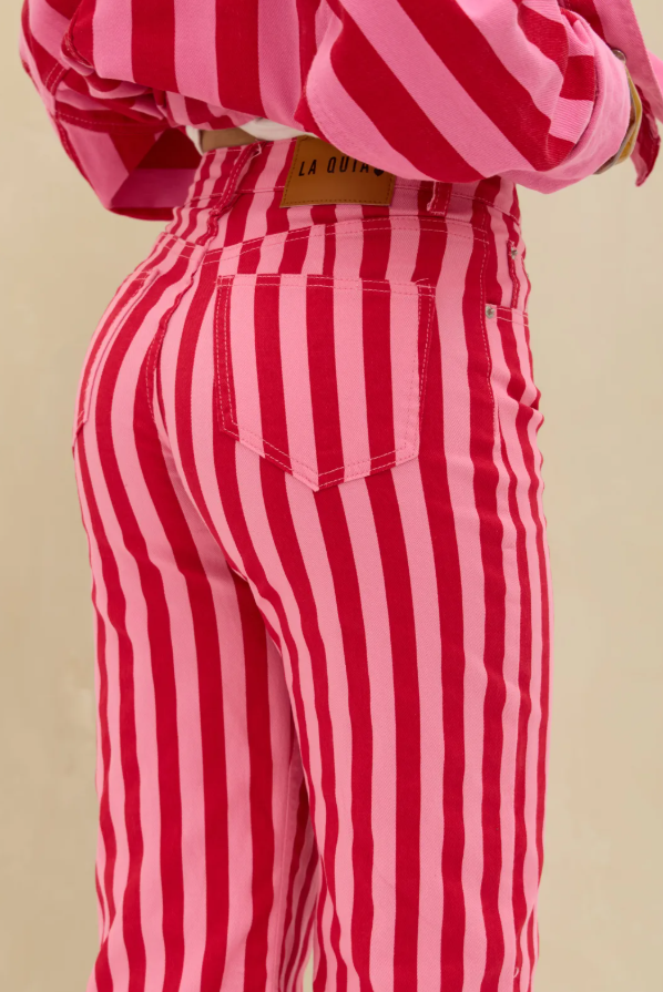 Denim Rayas Rojo
