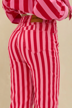 Denim Rayas Rojo