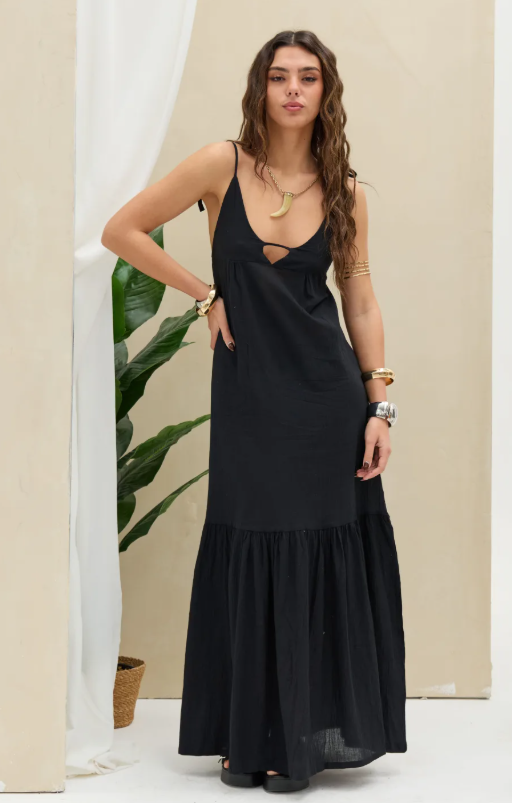 Vestido Lino LaQuia - Preto