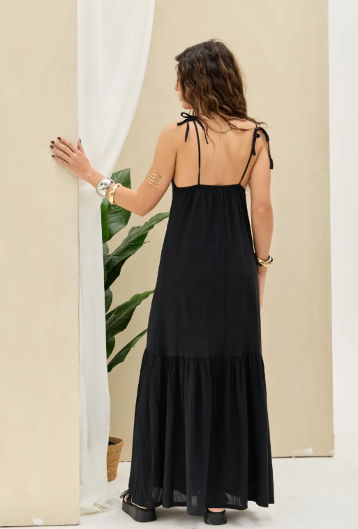 Vestido Lino LaQuia - Preto