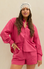 Camisa Rayada LaQuia - Fucsia