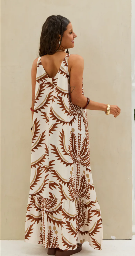 Vestido Estampado LaQuia -  Marrón