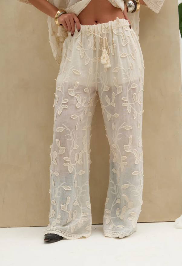 Pantalon Bordado LaQuia - Beige
