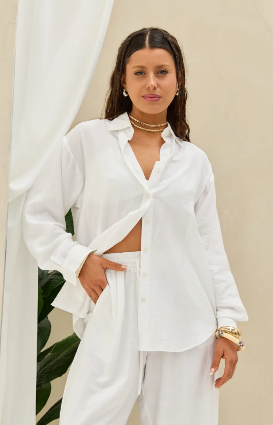 Camisa Lisa LaQuia - Blanco