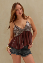 Musculosa Brillos LaQuia - Choco