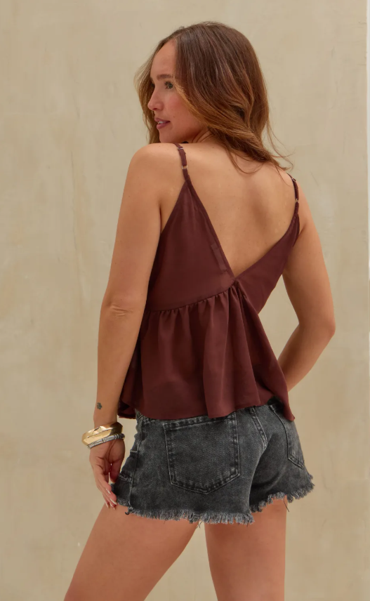 Musculosa Brillos LaQuia - Choco