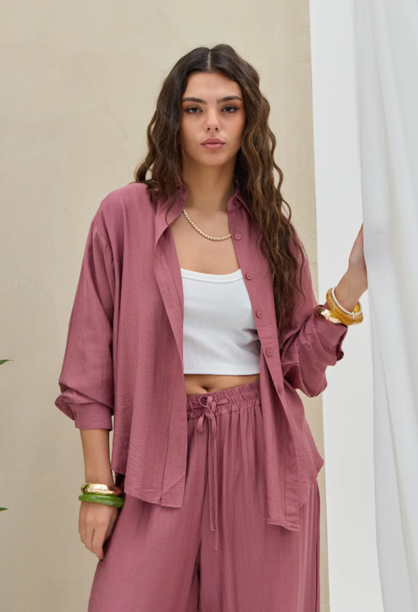 Camisa Lisa LaQuia - Rosa