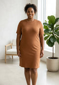 Vestido Midi Liso Lunender - Caramelo