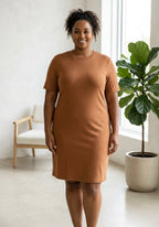 Vestido Midi Liso Lunender - Caramelo