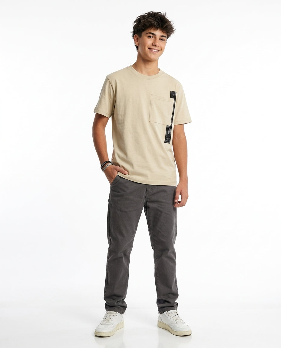 Remera Bolsillo Coloritta - Beige
