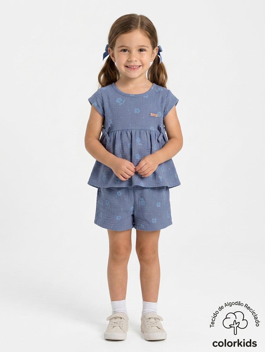 Conjunto Flores Coloritta - Azul