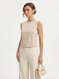 Musculosa con botones Marialícia - Beige