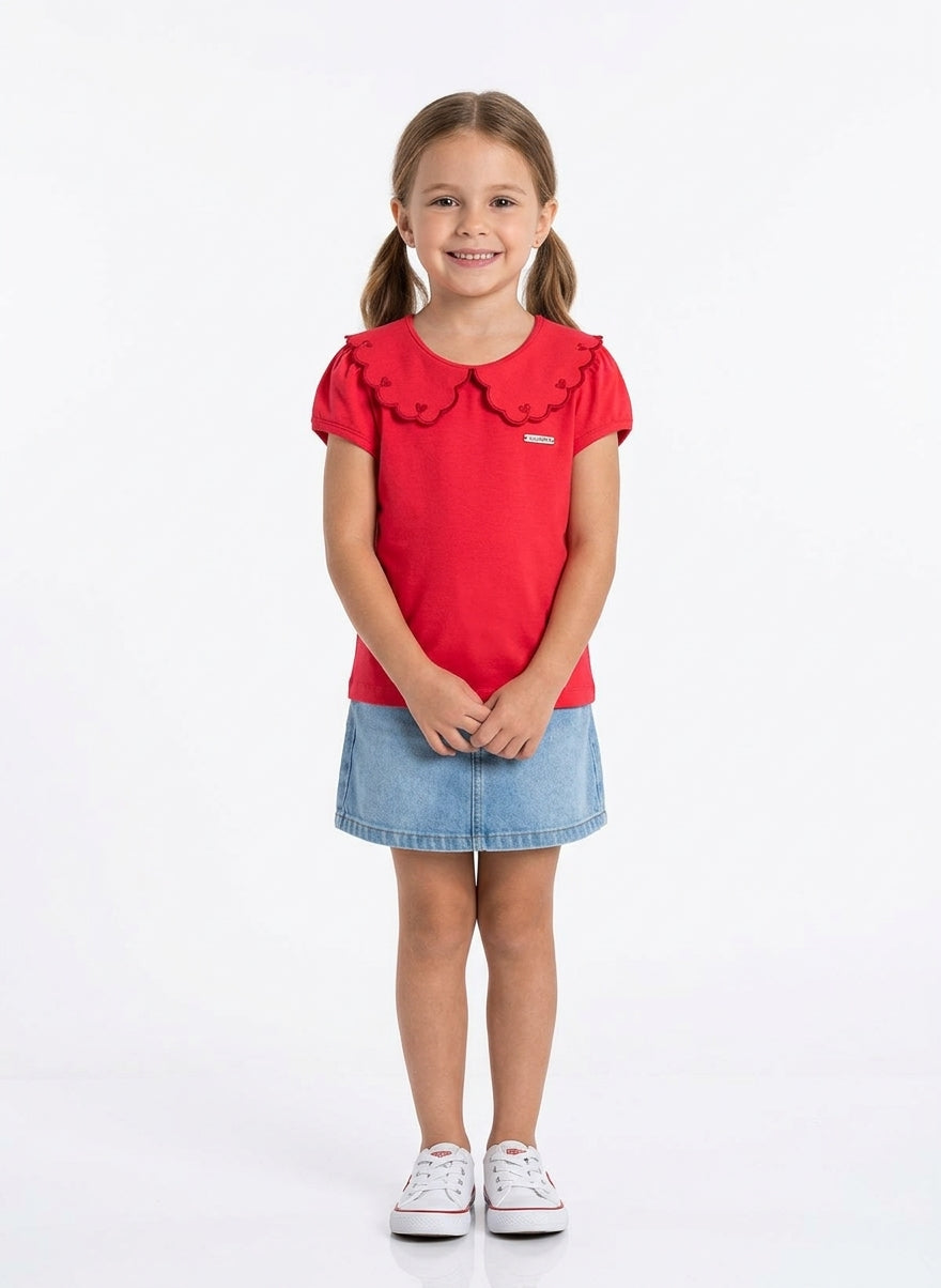 Blusa C/Cuellito Coloritta - Roja