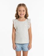 Blusa Broderie Coloritta - Beige