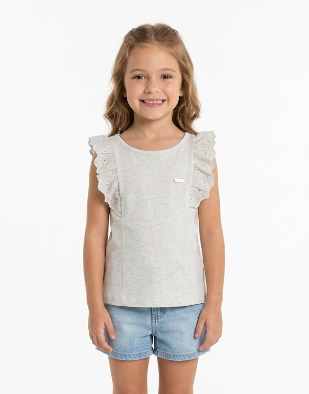 Blusa Broderie Coloritta - Beige