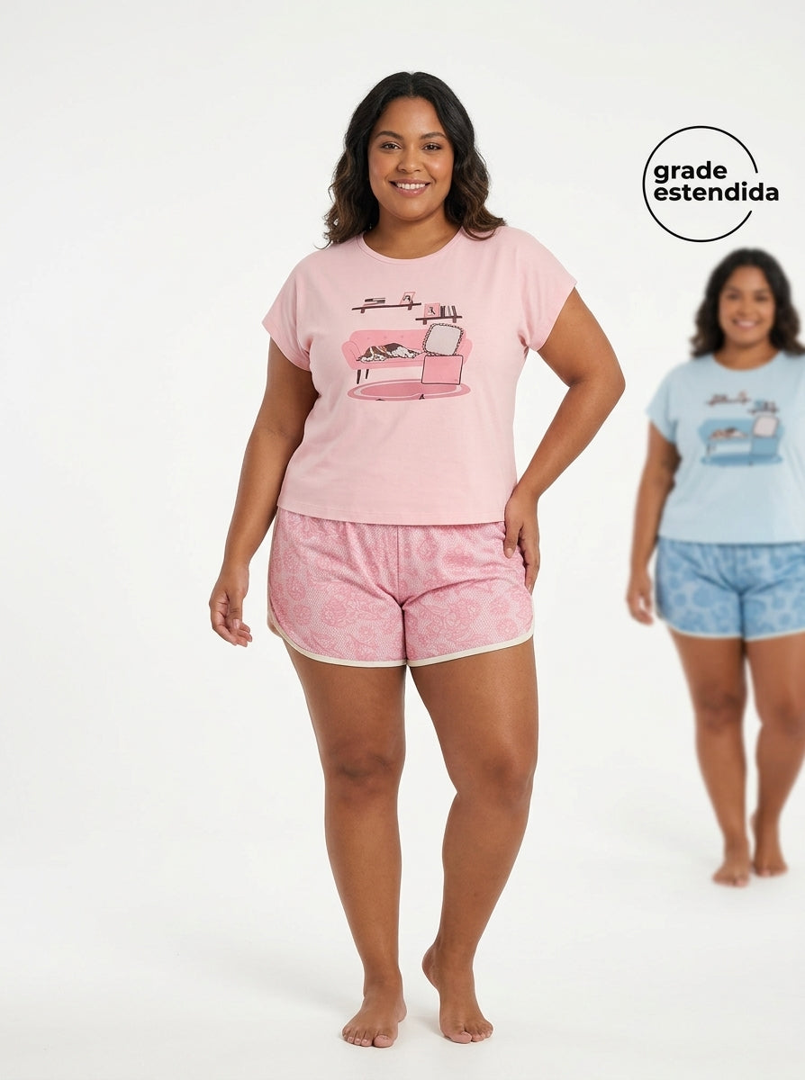 Pijama Mascotas Marialicia - Rosa