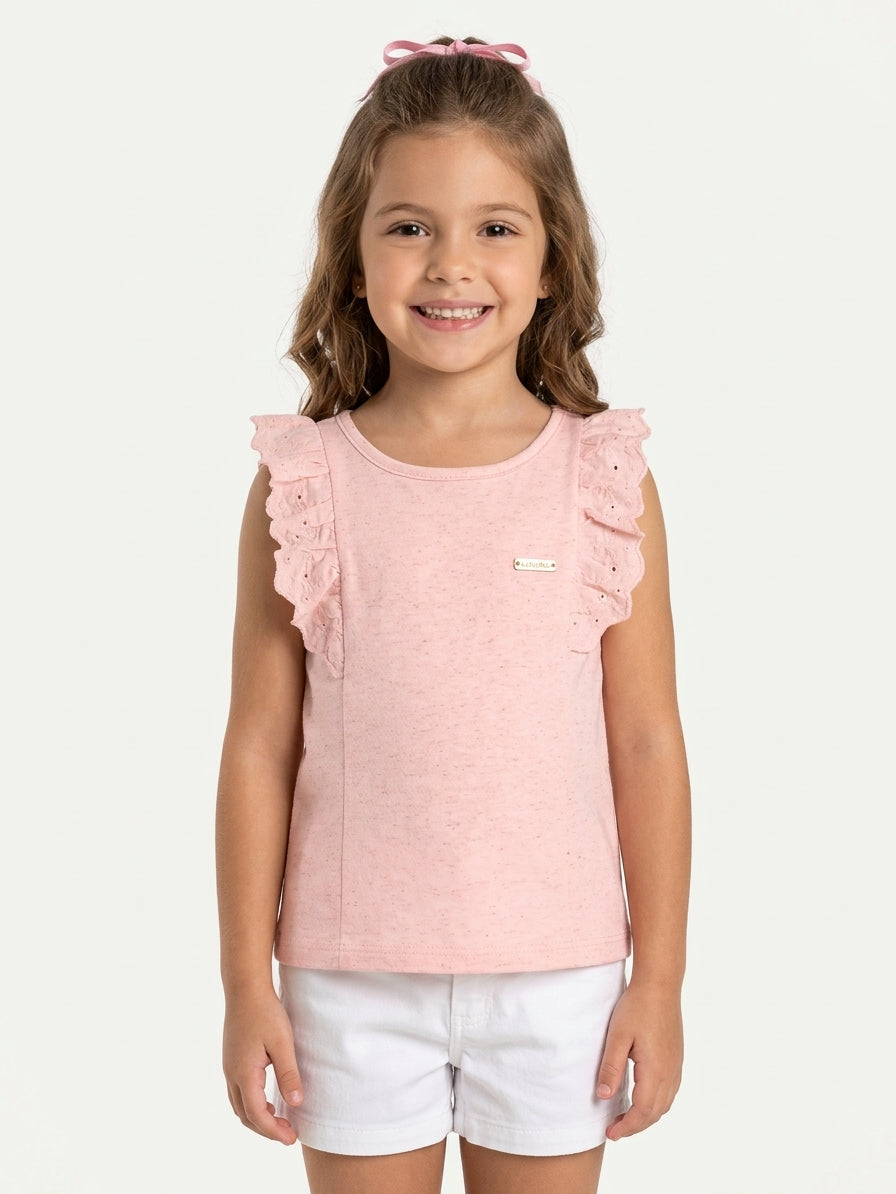 Blusa Broderie Coloritta - Rosa