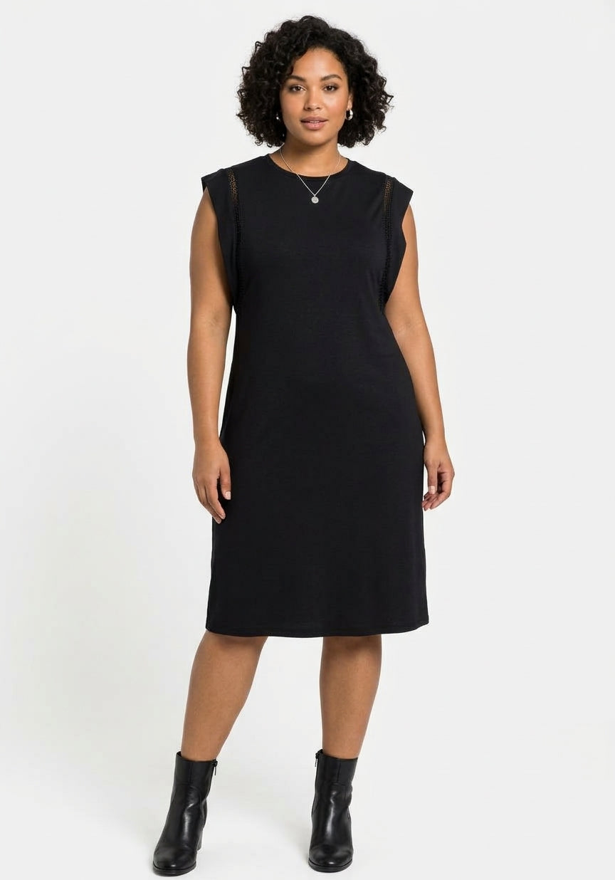 Vestido Midi de Punto Lunender - Preto