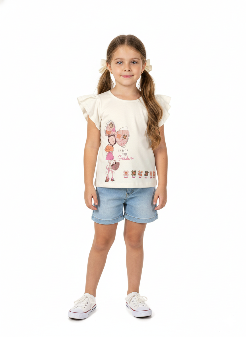 Remera Niña Infantil Blanca