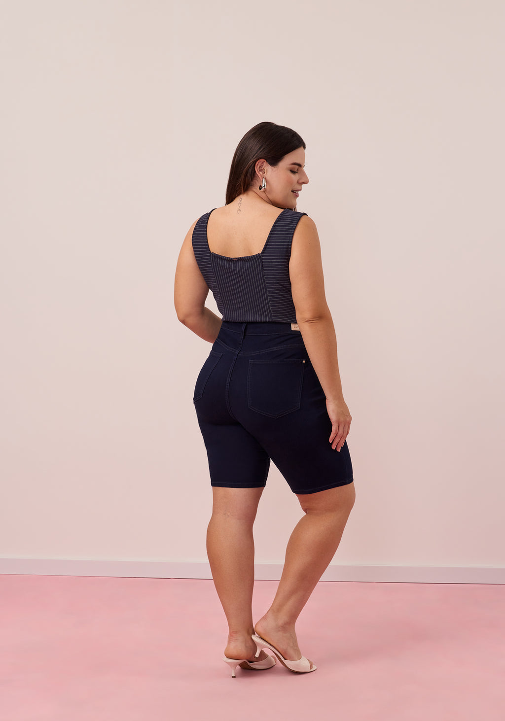Bermuda Plus Size - Azul Oscuro