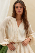Blusa Globo Botones LaQuia - Crudo