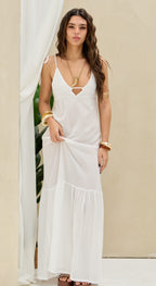 Vestido Lino LaQuia - Blanco