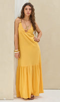 Vestido Lino LaQuia - Mostaza