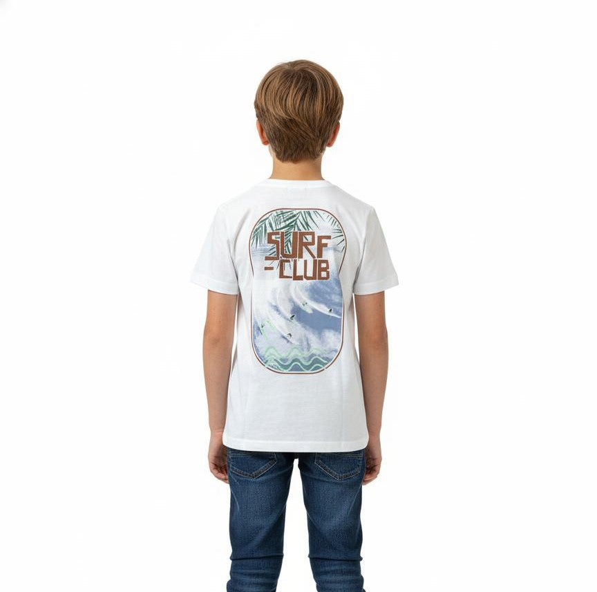 Remera Infantil Masculino Surf Blanca