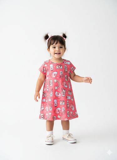 Vestido Pulla Bulla Estampa Rosa