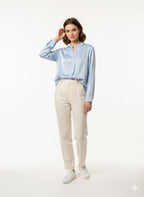 CAMISA SATINADA CELESTE CUATROASES