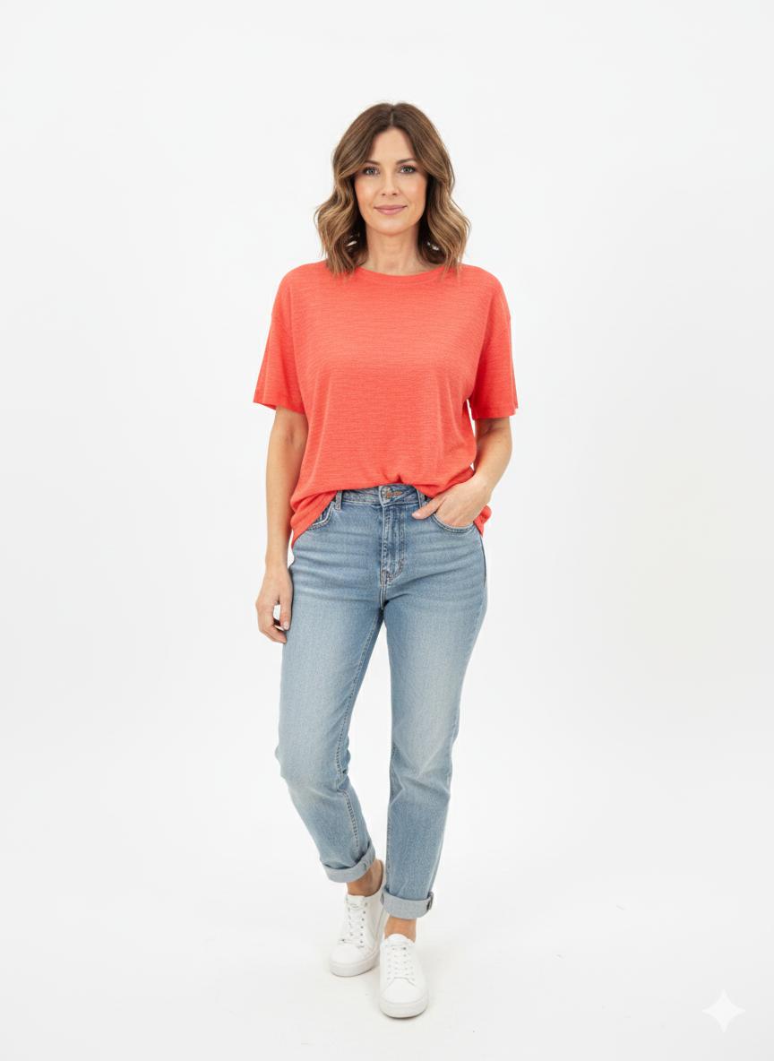 REMERA OVERSIZE LINO NARANJA