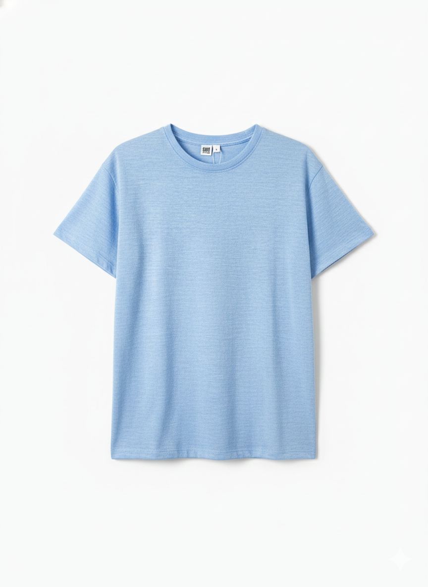 REMERA OVERSIZE LINO CELESTE