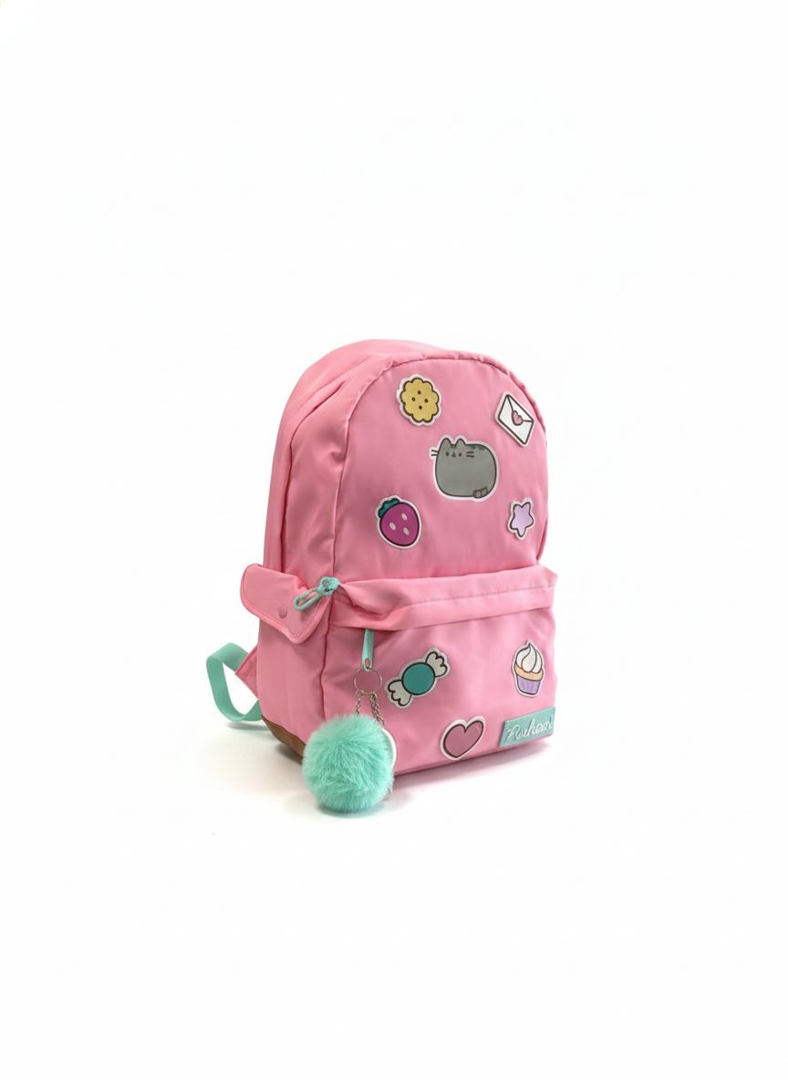 Mochila Escolar/ Liceal Porta Notebook Mooving Pusheen Patches