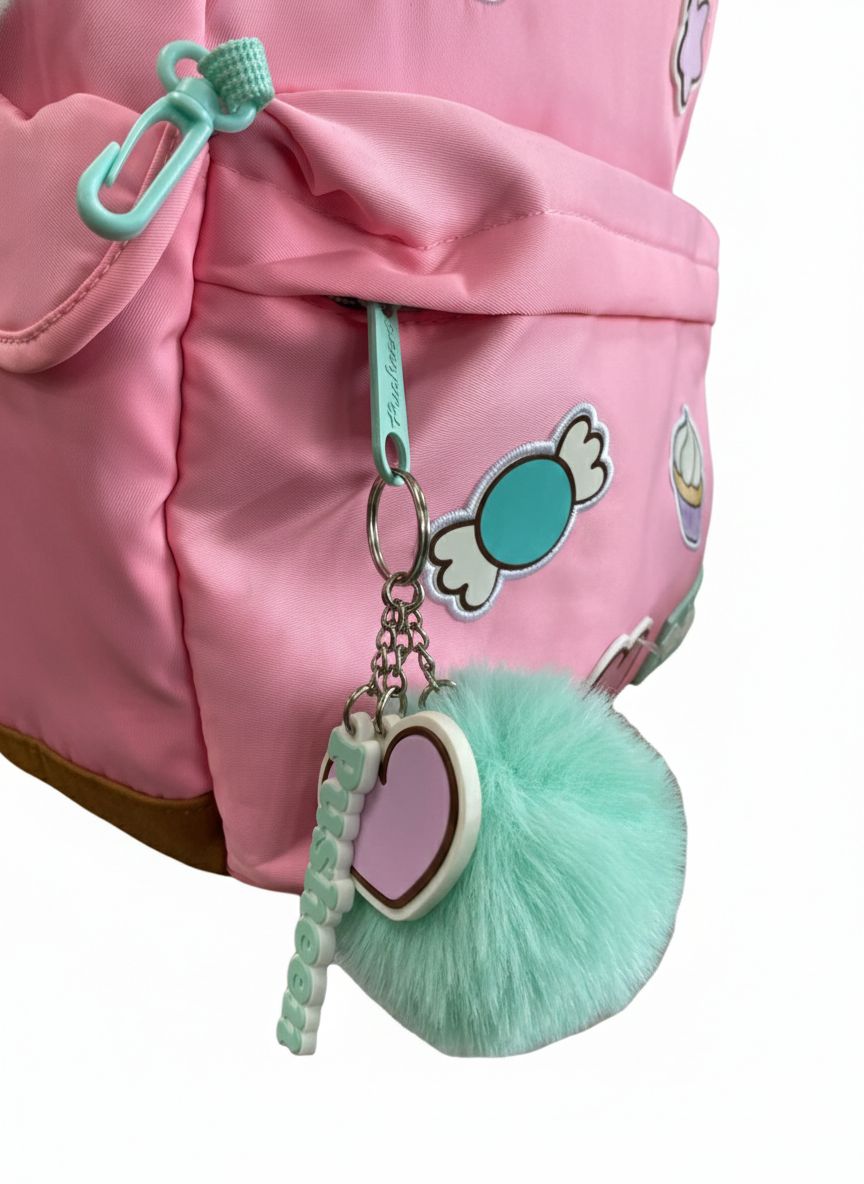 Mochila Escolar/ Liceal Porta Notebook Mooving Pusheen Patches